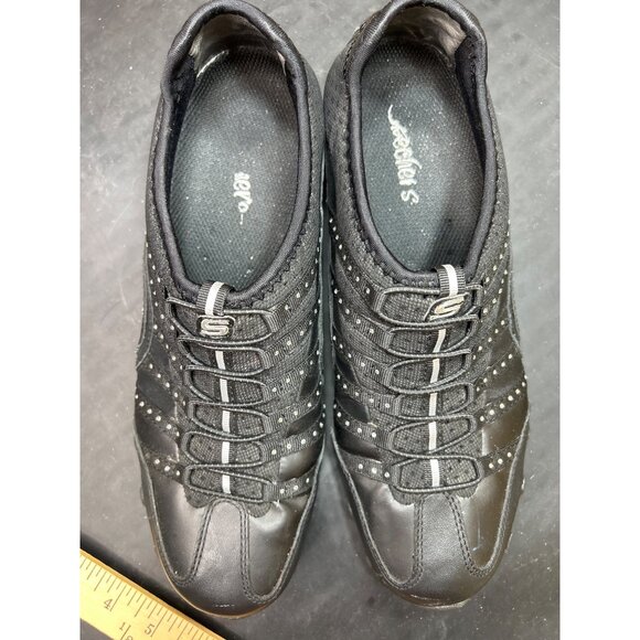 Skechers Womens Black Rhinestone Slip-On Sneakers Size 9.5 Comfortable Casual Sh - Picture 5 of 9